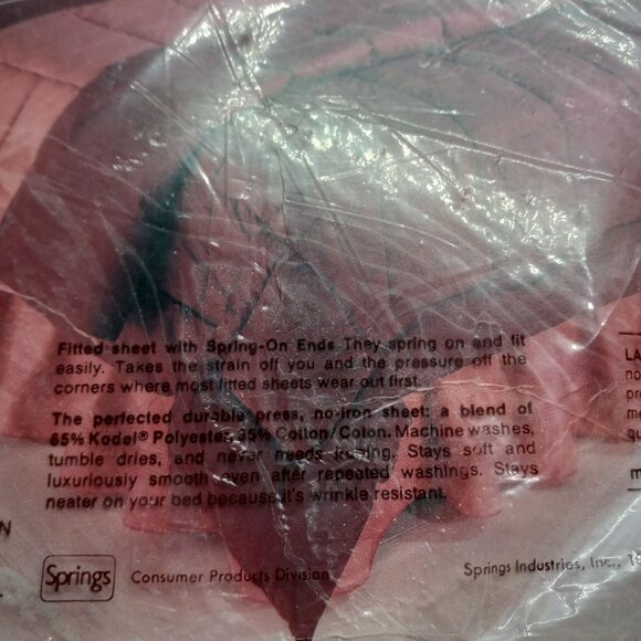 Springmaid Wondercale No-Iron Percale Double Flat Sheet Yellow New Vintage - Picture 7 of 9